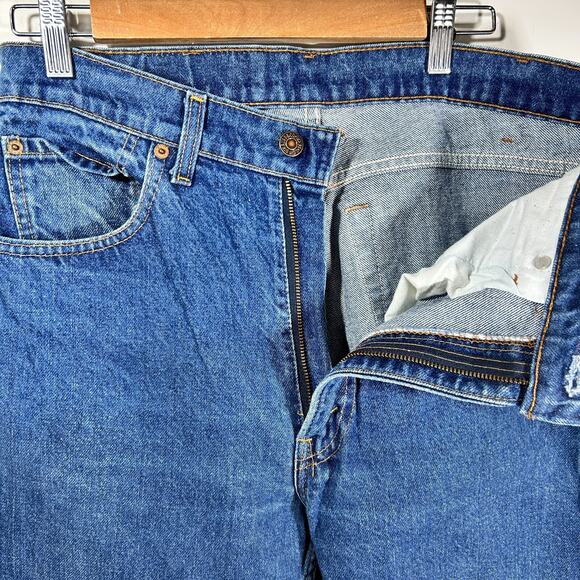 Vintage Levis 505 Jeans Straight Red Tab Made In USA 80s 33 x 33 TAG 34 x 33 - Picture 6 of 9